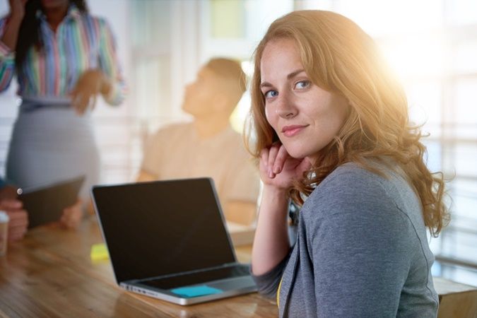 Stock Photo of woman with a laptop