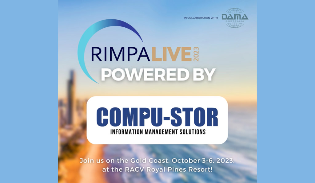 Compu-Stor Information Management Solutions Event Poster RIMPA Live 2023